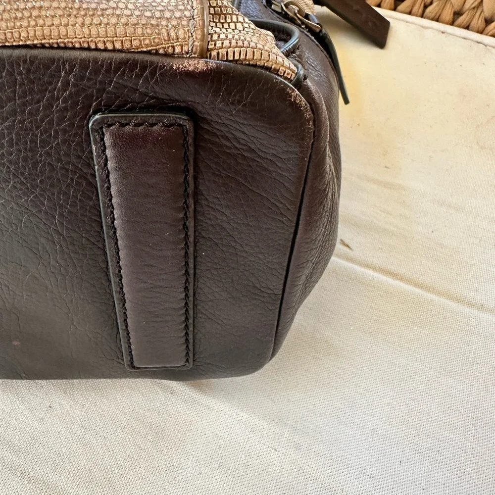 Fossil Tan and Brown Tote with Leather Accents - Picture 9 of 13